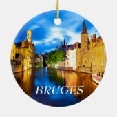 Sonnenuntergang in Brügge. Belgien Keramik Ornament (Hinten)