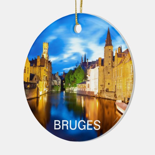 Sonnenuntergang in Brügge. Belgien Keramik Ornament (Links)
