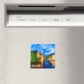 Sonnenuntergang in Brügge. Belgien Magnet (In Situ (Geschirrspüler))