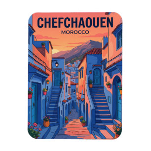 Sonnenuntergang in Chefchaouen Marokko Magnet