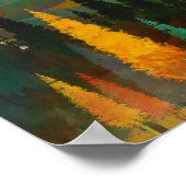 Sonnenuntergang in den Bergen - Buntes Aquarell Poster (Ecke)