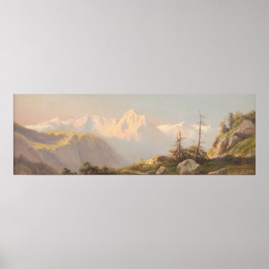 Sonnenuntergang in den Bergen Carl Lafite Poster (Vorne)