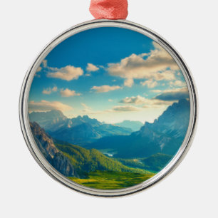 Sonnenuntergang in den Bergen Ornament Aus Metall