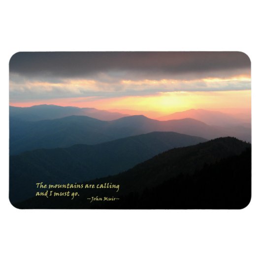 Sonnenuntergang in den Smokies: Die Mtnis rufen /  Magnet (Horizontal)