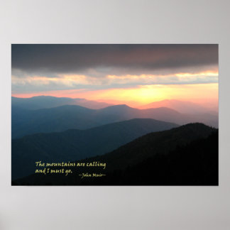 Sonnenuntergang in den Smokies: Die Mtnis rufen / Poster