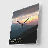 Sonnenuntergang in den Smokies: Die Mtnis rufen /  Quadratische Wanduhr (Winkel)