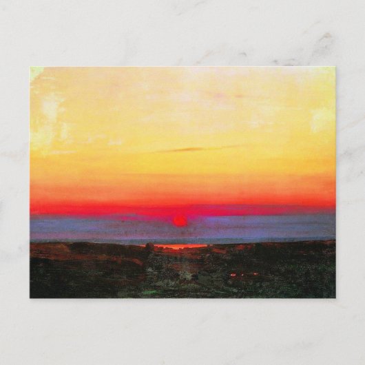 Sonnenuntergang in den Steppen am Meer, schöne Kun Postkarte (Vorderseite)