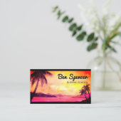 Sonnenuntergang in den tropischen Aquarellbildern Visitenkarte (Stehend Vorderseite)