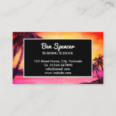 Sonnenuntergang in den tropischen Aquarellbildern Visitenkarte (Rückseite)