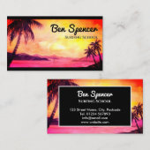 Sonnenuntergang in den tropischen Aquarellbildern Visitenkarte (Vorne/Hinten)