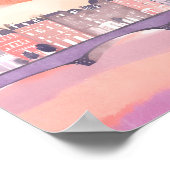 Sonnenuntergang in der Europäischen Stadt | Aquare Poster (Ecke)