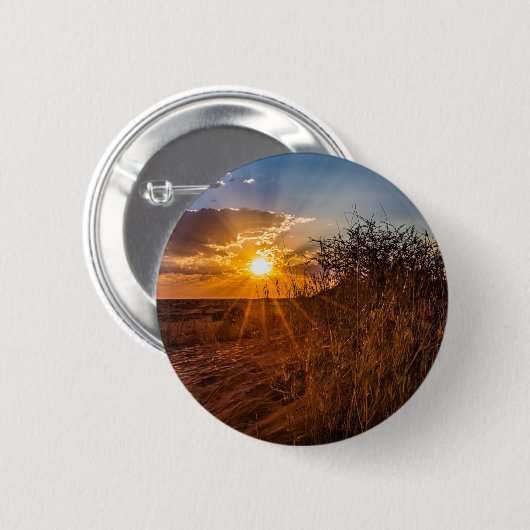 Sonnenuntergang in der Kalahari-Wüste, Namibia Button (Vorne & Hinten)