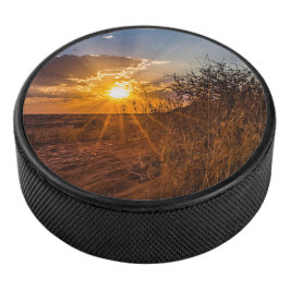 Sonnenuntergang in der Kalahari-Wüste, Namibia Eishockey Puck