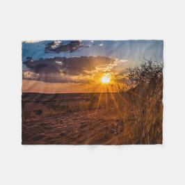 Sonnenuntergang in der Kalahari-Wüste, Namibia Fleecedecke