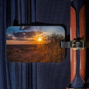 Sonnenuntergang in der Kalahari-Wüste, Namibia Gepäckanhänger