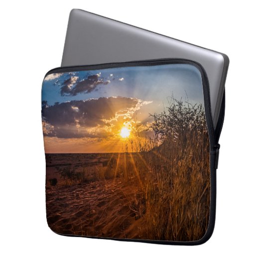 Sonnenuntergang in der Kalahari-Wüste, Namibia Laptopschutzhülle (Vorderseite Links)