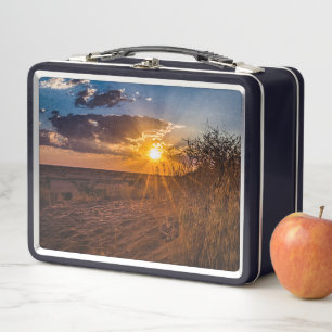 Sonnenuntergang in der Kalahari-Wüste, Namibia Metall Brotdose