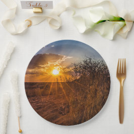 Sonnenuntergang in der Kalahari-Wüste, Namibia Pappteller