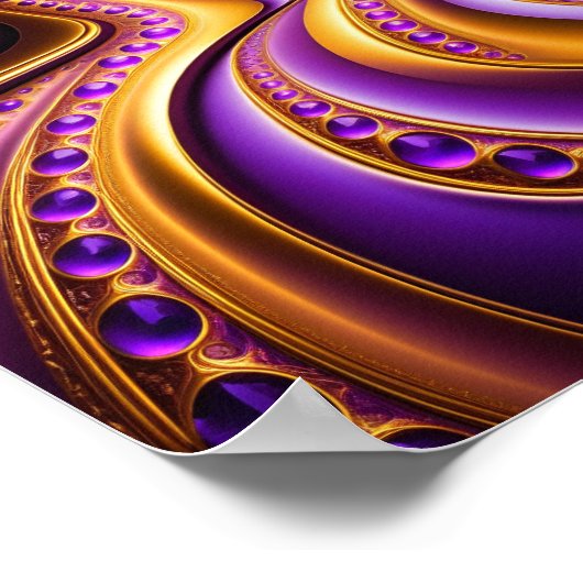 Sonnenuntergang in der Lila Wüste Poster (Ecke)