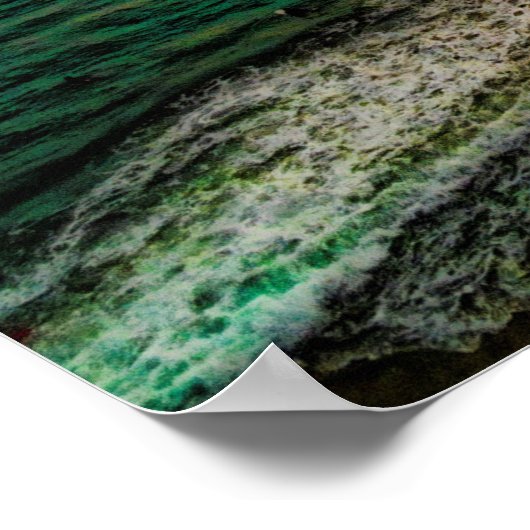 Sonnenuntergang in der Nähe des Ozeanufers Poster (Ecke)