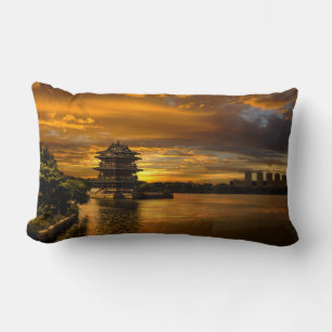 Sonnenuntergang in der Nähe von Jixing-Kissen Lendenkissen