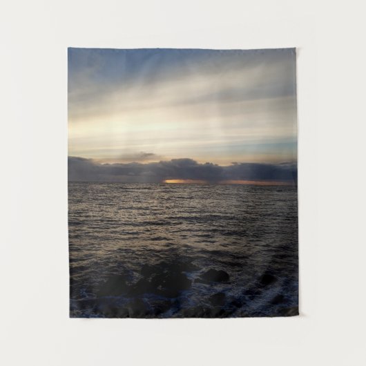 Sonnenuntergang in der Nordsee Wandteppich (Vorderseite)