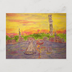 Sonnenuntergang in der Provinz Postkarte