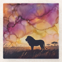 Sonnenuntergang in der Savanne Glasuntersetzer