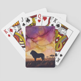 Sonnenuntergang in der Savanne Spielkarten