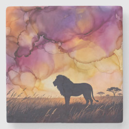 Sonnenuntergang in der Savanne Steinuntersetzer