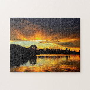 Sonnenuntergang in der Stadt Londrina, Brasilien Puzzle