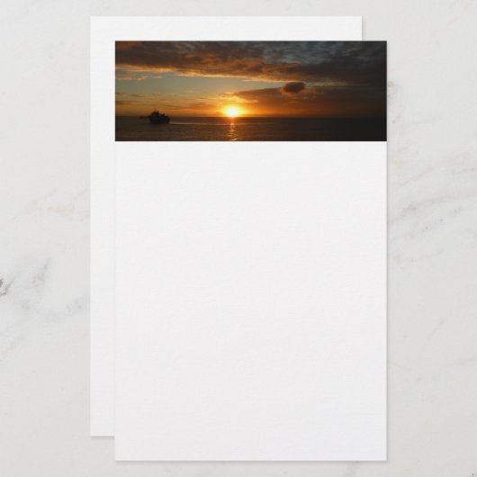 Sonnenuntergang in der tropischen Seenlandschaft S Briefpapier (Vorne/Hinten)
