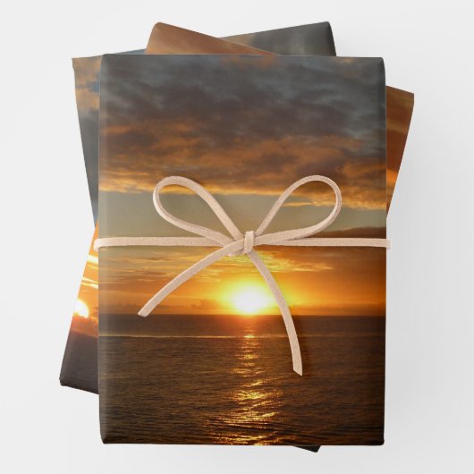 Sonnenuntergang in der tropischen Seenlandschaft S Geschenkpapier Set (Beispiel)