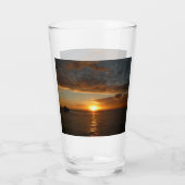 Sonnenuntergang in der tropischen Seenlandschaft S Glas (Rückseite)