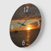 Sonnenuntergang in der tropischen Seenlandschaft S Große Wanduhr (Winkel)