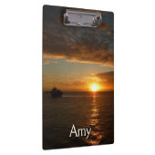 Sonnenuntergang in der tropischen Seenlandschaft S Klemmbrett (Rechts)