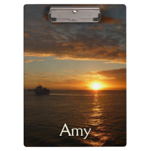 Sonnenuntergang in der tropischen Seenlandschaft S Klemmbrett