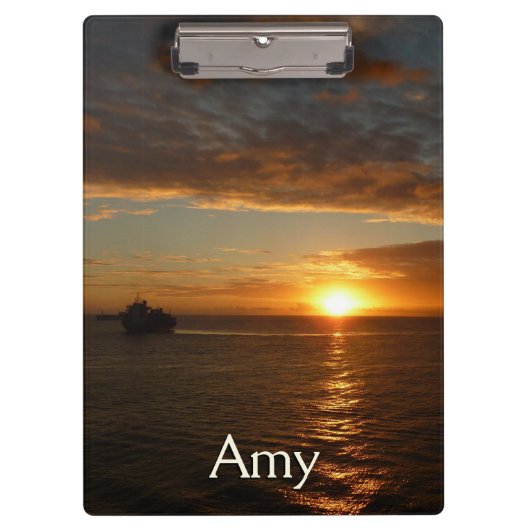 Sonnenuntergang in der tropischen Seenlandschaft S Klemmbrett (Vorderseite)