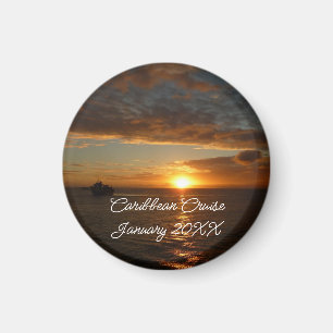 Sonnenuntergang in der tropischen Seenlandschaft S Magnet