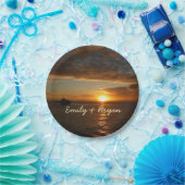 Sonnenuntergang in der tropischen Seenlandschaft S Pappteller (Party)