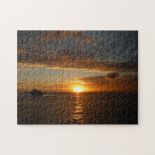 Sonnenuntergang in der tropischen Seenlandschaft S Puzzle