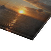 Sonnenuntergang in der tropischen Seenlandschaft S Schneidebrett (Ecke)