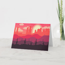 Sonnenuntergang in der Wüste Feiertagskarte