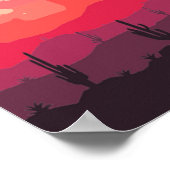 Sonnenuntergang in der Wüste Poster (Ecke)