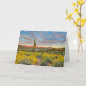 Sonnenuntergang in der Wüstenlandschaft Karte (Gelbe Blume)