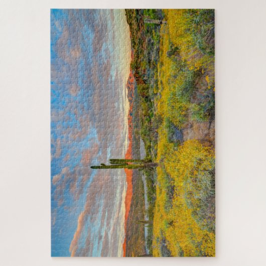 Sonnenuntergang in der Wüstenlandschaft Puzzle (Vertikal)