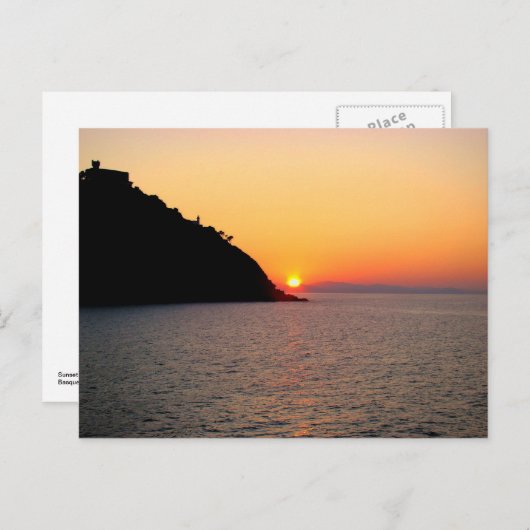 Sonnenuntergang in Donostia - San Sebastian Postkarte (Vorne/Hinten)