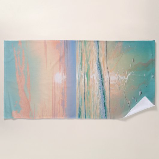 Sonnenuntergang in einer ruhigen Strandlandschaft Strandtuch (Vorderseite)