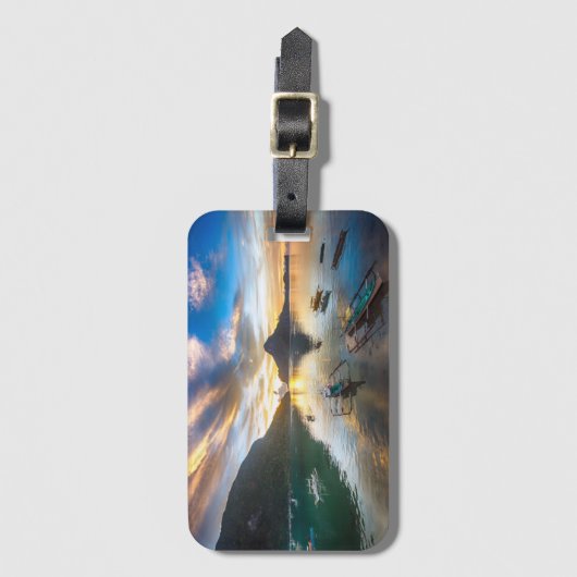 Sonnenuntergang in EL Nido Gepäckanhänger (Vorderseite Vertikal)