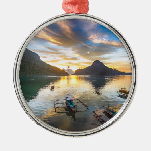 Sonnenuntergang in EL Nido Ornament Aus Metall (Vorne)
